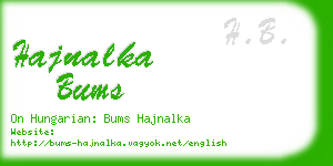 hajnalka bums business card